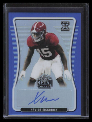 2020 Leaf Metal Draft Prismatic Blue baxm1 Xavier McKinney Rookie Auto 6/35