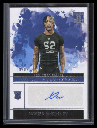 2020 Panini Impeccable Rookie Autographs 155 Xavier McKinney Rookie Auto 50/99