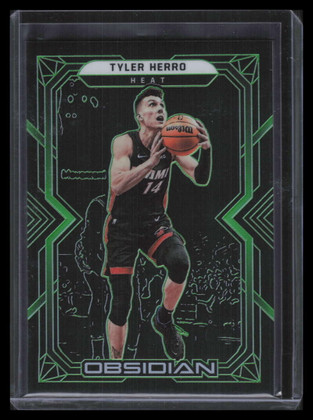 2021-22 Panini Obsidian Electric Etch Green 56 Tyler Herro 24/25