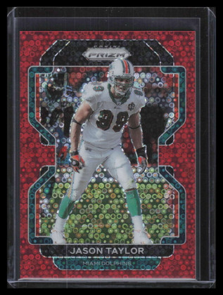 2021 Panini Prizm Prizms No Huddle Red Refractor 113 Jason Taylor 28/50