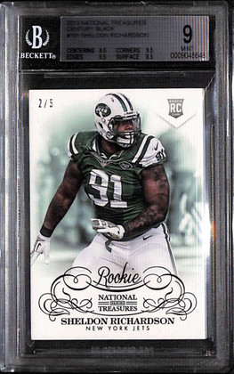 2013 Panini National Treasures Century Black 191 Sheldon Richardson RC 2/5 BGS 9