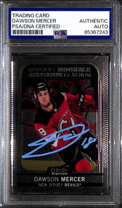 2021-22 O-Pee-Chee Platinum 282 Dawson Mercer Rookie PSA/DNA Authentic Auto 7243