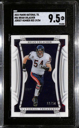 2022 Panini National Treasures Jersey Number Red 86 Brian Urlacher 19/54 SGC 9.5