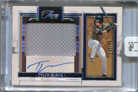 2024 Panini Three and Two Autographs Silver Tyler Black Rookie Jersey Auto 3/49