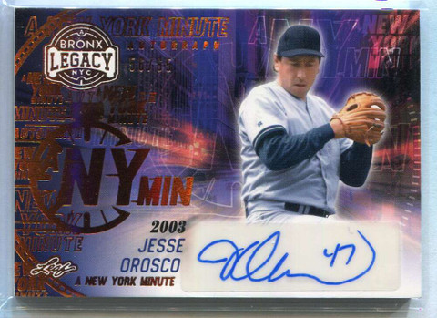 2024 Leaf A Bronx Legacy New York Minute Autographs Jesse Orosco Auto 56/65