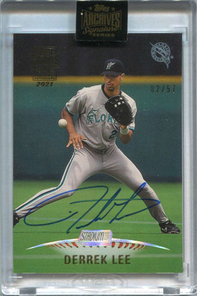 2021 Topps Archives Signature Series Derrek Lee Auto 2/57 1999 Stadium Club
