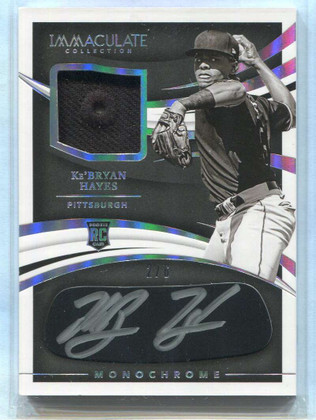 2021 Immaculate Monochrome Autographs 56 Ke'Bryan Hayes RC Button Patch Auto 2/6