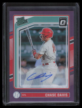 2024 Donruss Optic Rated Prospects Signatures Purple Chase Davis Rookie Auto /49