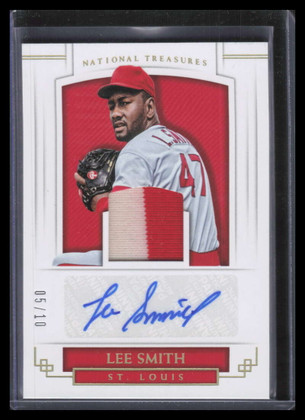 2018 Panini National Treasures Material Signature Gold Lee Smith Patch Auto 5/10
