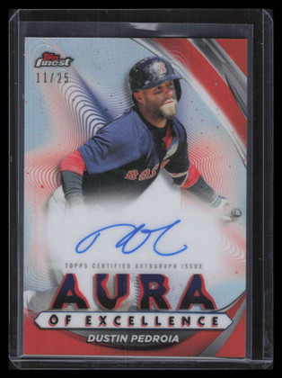 2022 Finest Aura Excellence Autograph Orange Refractor Dustin Pedroia Auto 11/25