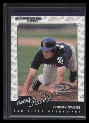 2001 Donruss 182 Jeremy Owens RR Rated Rookie 1387/2001