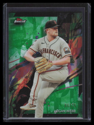 2024 Finest Green Refractor 85 Logan Webb 6/75 Common