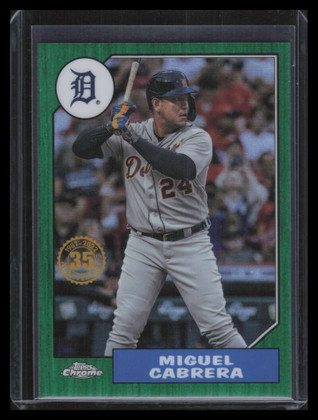 2022 Topps Chrome '87 Topps Green Refractor 87bc3 Miguel Cabrera 43/99