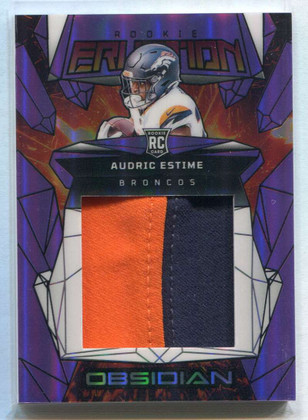 2024 Panini Obsidian Eruption Materials Purple Audric Estime Rookie Patch 27/49