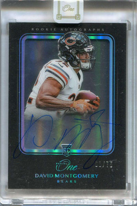 2019 Panini One Blue 129 David Montgomery Rookie Auto 63/75