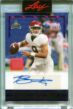 2021 Leaf Memories '91 Autographs Purple glrby1 Bryce Young Rookie Auto 15/30