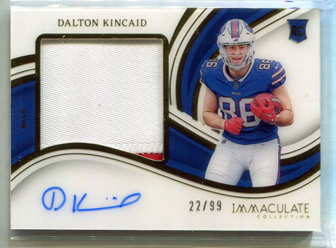 2023 Immaculate Premium Autographs 5 Dalton Kincaid Rookie Patch Auto 22/99