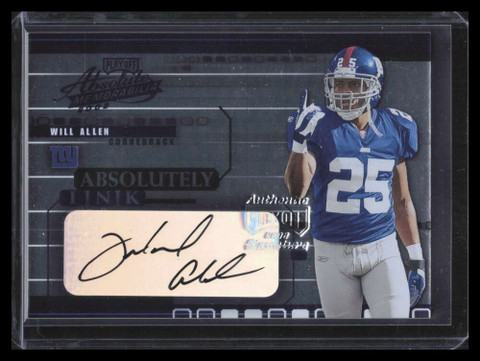 2002 Absolute Memorabilia Absolutely Ink ai41 Will Allen Auto 4/30