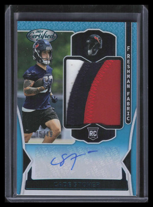 2024 Certified Freshman Fabric Mirror Teal Cade Stover Rookie Patch Auto 15/49