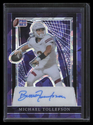 2024 Pro Set Metal Autographs Crystal Purple Michael Tollefson Rookie Auto 4/7