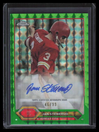 2023 Topps Composite Chrome Autographs Green Refractor Jan Stenerud Auto 46/99