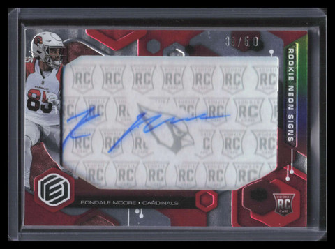 2021 Panini Elements Rookie Neon Signs Red 20 Rondale Moore Rookie Auto 39/50