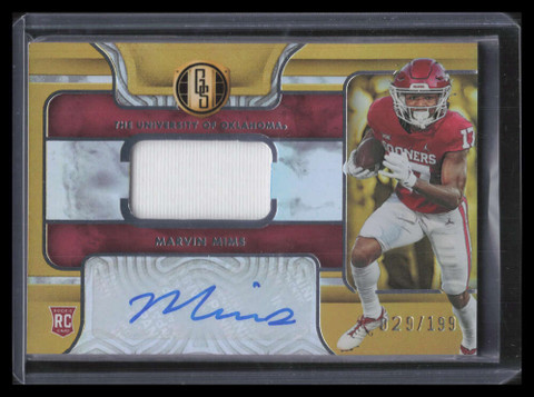 2023 Panini Chronicles Gold Standard Autographs Marvin Mims RC Jersey Auto /199