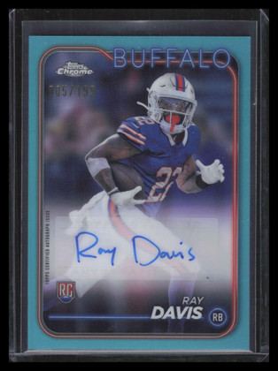 2024 Topps Chrome Autographs Aqua Refractor RARDA Ray Davis Rookie Auto 5/199
