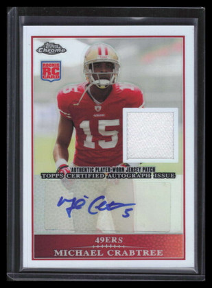 2009 Topps Chrome Autographs ARPMC Michael Crabtree Rookie Patch Auto 23/25