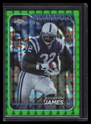 2024 Topps Chrome Green Geometric Refractor 87 Edgerrin James 91/99