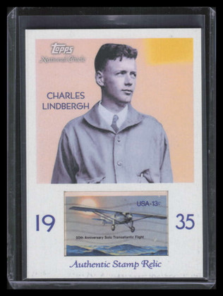 2009 Topps National Chicle Era Icons Relics CL Charles Lindbergh Stamp