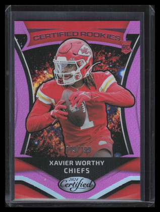 2024 Certified Certified Rookies Mirror Pink 8 Xavier Worthy Rookie 119/199