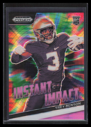 2024 Panini Prizm Draft Instant Impact Neon Pink Pulsar Trey Benson Rookie 3/15