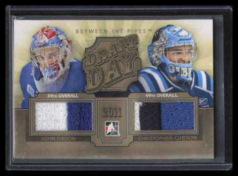 2012-13 Between the Pipes Draft Day Gold John Christopher Gibson Dual Patch /10