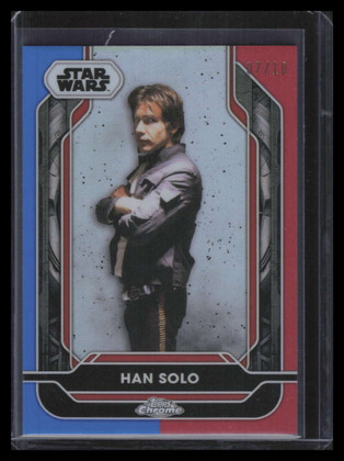 2024 Topps Chrome Star Wars Costco Super Red Blue Refractor 102 Han Solo 7/10