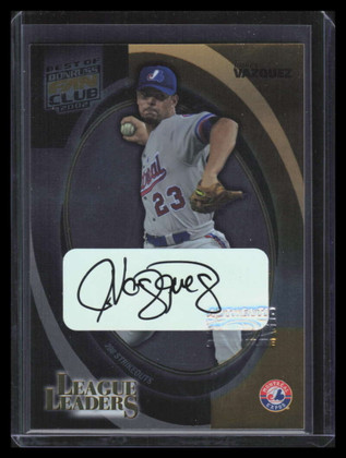 2002 Donruss Best Fan Club League Leaders Autographs Javier Vazquez Auto 17/100