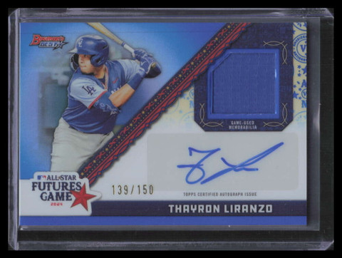 2024 Bowman's Best Futures Game Refractor Thayron Liranzo RC Jersey Auto 139/150