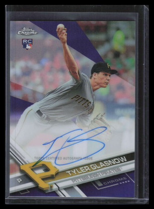 2017 Topps Chrome Rookie Autographs Purple Refractor Tyler Glasnow RC Auto /250