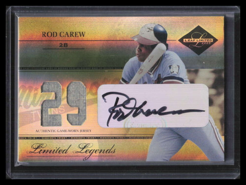 2005 Leaf Limited Legends Signature Jersey Number 30 Rod Carew Jersey Auto 7/10