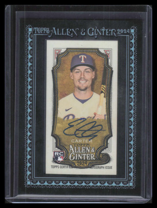 2024 Topps Allen and Ginter Framed Mini Autographs Evan Carter Rookie Auto 10/25