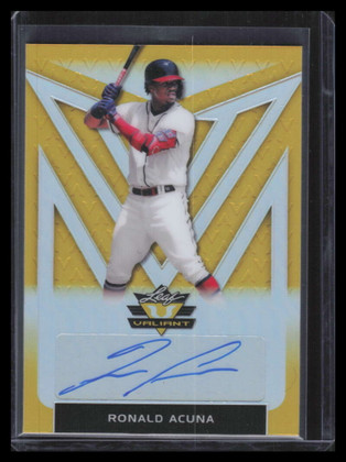 2020 Leaf Valiant Gold bara1 Ronald Acuna Jr. Auto 8/10