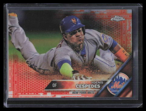2016 Topps Chrome Orange Refractor 169 Yoenis Cespedes 2/25