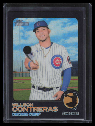 2022 Topps Heritage Chrome Black Refractor 46 Willson Contreras 18/73