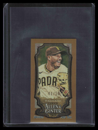2024 Topps Allen and Ginter Chrome Mini Gold Refractor 66 Manny Machado 41/50
