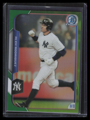 2015 Bowman Chrome Green Refractor 156 Alex Rodriguez 52/99