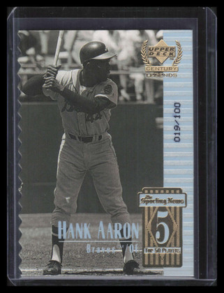 1999 Upper Deck Century Legends Century Collection 5 Hank Aaron 19/100