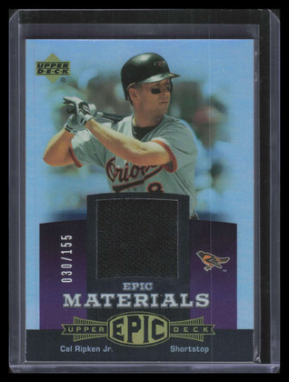 2006 Upper Deck Epic Materials Dark Purple cr2 Cal Ripken Jr. Jersey 30/155