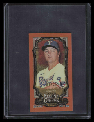 2024 Topps Allen and Ginter Chrome Mini Orange Refractor 81 Owen White RC 1/25