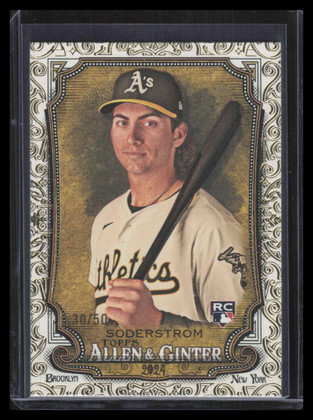 2024 Topps Allen and Ginter Gold Foil Filigree 35 Tyler Soderstrom Rookie 30/50