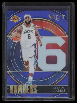 2021-22 Select Numbers Prizms Blue Refractor 6 LeBron James